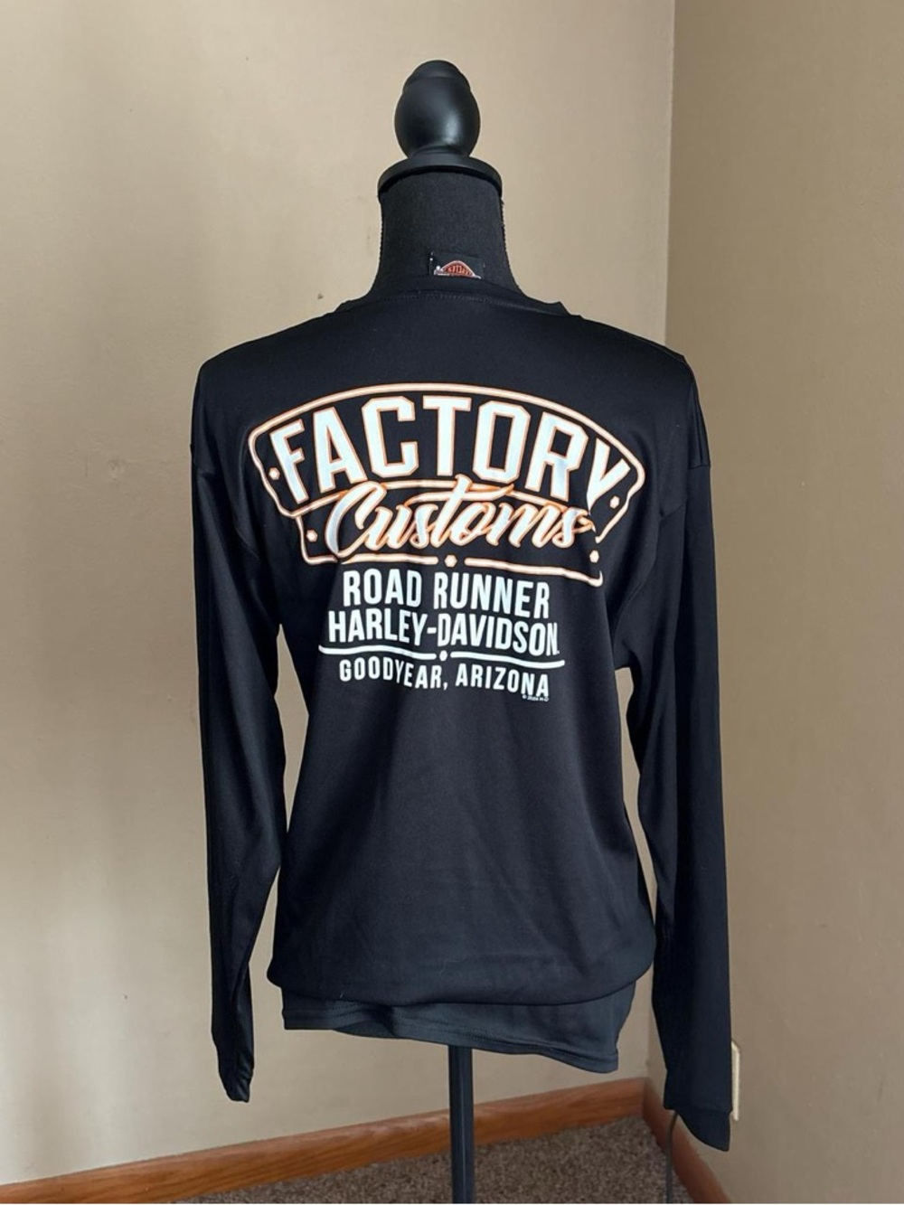 Harley-Davidson Black Tee with Orange and White Logo